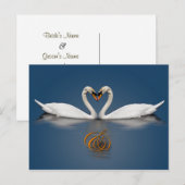 Elegant Save the Date Card Swart Photo Heart Aankondigingskaart (Voorkant / Achterkant)