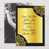 Elegant Save the Date Card, Wedding Announcement (Voorkant / Achterkant)