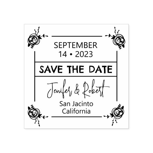Elegant Save the Date Couple Rubberstempel (Afrduk)