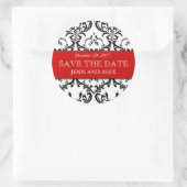 Elegant Save the Date Damask Stickers Rood (Tas)