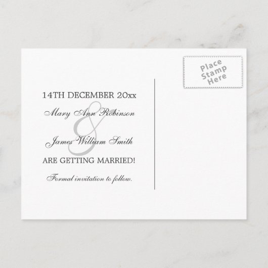 Elegant Save the Date Dazzling Stars Paarse Aankondigingskaart (Achterkant)