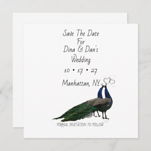 Elegant Save the Date Flat Holiday Kaart (Voorkant / Achterkant)