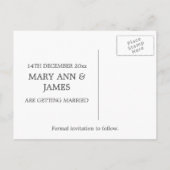 Elegant save the date Fleur de Lis Paarse Aankondigingskaart (Achterkant)