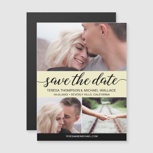 Elegant "Save the Date" Gepersonaliseerde trouwmag Magnetische Uitnodiging (Voorkant / Achterkant)