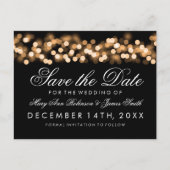 Elegant Save the Date Gold Hollywood Glam Aankondigingskaart (Voorkant)