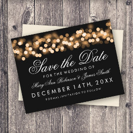 Elegant Save the Date Gold Hollywood Glam Aankondigingskaart