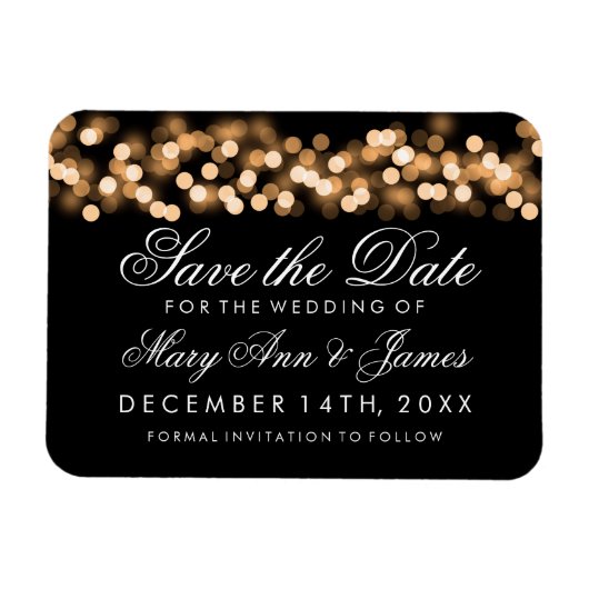 Elegant Save the Date Gold Hollywood Glam Magneet (Horizontaal)
