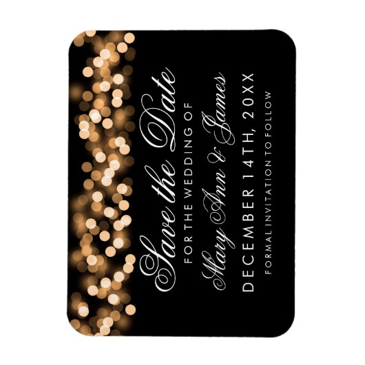 Elegant Save the Date Gold Hollywood Glam Magneet (Verticaal)