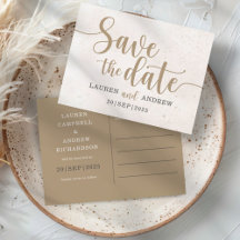 Elegant Save the Date Gold Kalligrafie Script