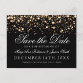 Elegant Save The Date Gold Midnight Glam Aankondigingskaart (Voorkant)