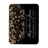 Elegant Save The Date Gold Midnight Glam Magneet (Verticaal)