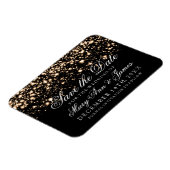 Elegant Save The Date Gold Midnight Glam Magneet (Linkerzijde)