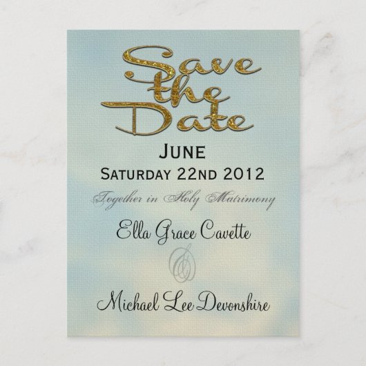 Elegant Save the Date II Wedding Reminder Aankondigingskaart (Voorkant)