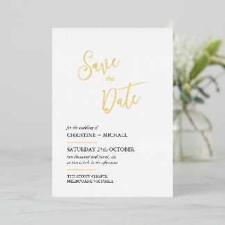 Elegant Save the Date kaart, laconiek ontwerp Folie Uitnodiging
