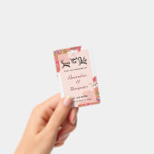 Elegant Save The Date Koraal Bloem Aquarel Badge (Handheld)