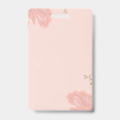 Elegant Save The Date Koraal Bloem Aquarel Badge (Achterkant)