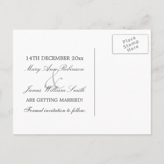 Elegant Save the Date Love Bloeit Rood Aankondigingskaart (Achterkant)
