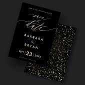 Elegant Save The Date Luxe Zwart Goud Kaart