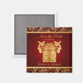 Elegant Save the Date Magneten - Double Happiness (Voorkant / Achterkant)