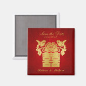 Elegant Save the Date Magneten - Double Happiness (Voorkant / Achterkant)