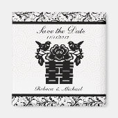Elegant Save the Date Magneten - Double Happiness (Voorkant)