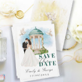 Elegant Save the Date met bruid en bruidegom Gazeb