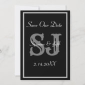Elegant save the date monogram bruiloft kaart (Voorkant)