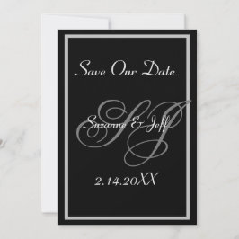 Elegant save the date monogram bruiloft kaart