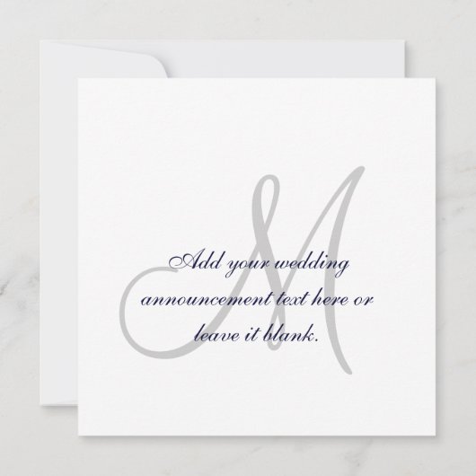 Elegant Save the Date Navy Wedding Notice (Achterkant)