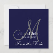Elegant Save the Date Navy Wedding Notice (Voorkant)