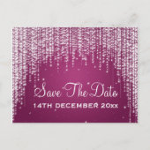 Elegant Save The Date Night Dazzle Berry Pink Aankondigingskaart (Voorkant)