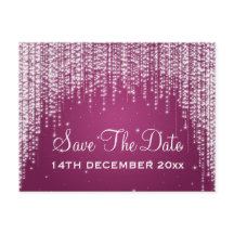 Elegant Save The Date Night Dazzle Berry Pink