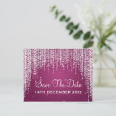 Elegant Save The Date Night Dazzle Berry Pink Aankondigingskaart (Staand voorkant)