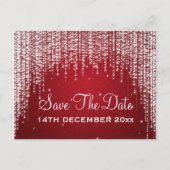 Elegant Save The Date Night Dazzle Rood Aankondigingskaart (Voorkant)