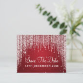 Elegant Save The Date Night Dazzle Rood Aankondigingskaart (Staand voorkant)