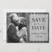 Elegant Save the Date Overlay Black & White Photo (Voorkant)