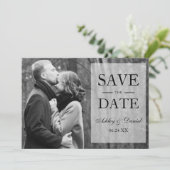Elegant Save the Date Overlay Black & White Photo (Staand voorkant)