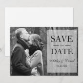 Elegant Save the Date Overlay Black & White Photo (Voorkant / Achterkant)