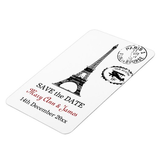 Elegant Save The Date Paris Briefkaart Magneet (Linkerzijde)