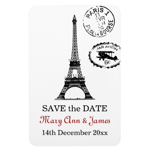 Elegant Save The Date  Paris Briefkaart Magneet (Verticaal)
