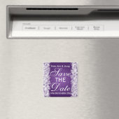 Elegant Save the Date Party Sparkle Paars Magneet (Insitu (Vaatwasser))