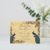 Elegant, Save the Date, Pauw, Maatwerk Aankondigingskaart (Staand voorkant)