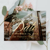 Elegant Save the Date Photo Gold Foil Invitation Folie Uitnodiging