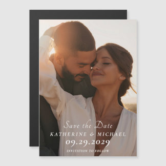 Elegant Save the Date Photo Magnetische Uitnodiging