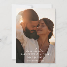 Elegant Save the Date Photo Magnetische Uitnodiging