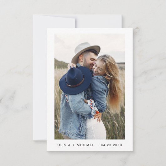 Elegant Save the Date Photo Minimalist (Voorkant)