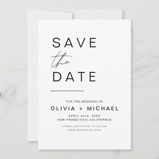 Elegant Save the Date Photo Minimalist (Voorkant)
