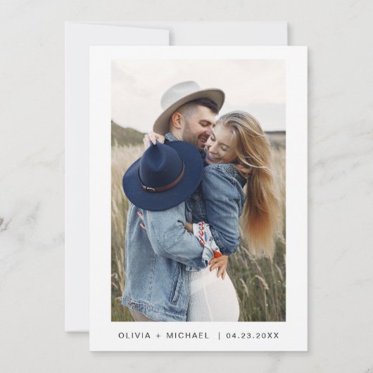Elegant Save the Date Photo Minimalist (Achterkant)