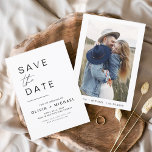 Elegant Save the Date Photo Minimalist<br><div class="desc">Het huwelijk bewaart de Kaarten van de Datum die een foto op de voorzijde hebben. Sparen de kaarten van de Datum bevatten een moderne hand geschreven kromme manuscripttypografie die elegant,  eenvoudig en modern zijn om na u minimalistische eenvoudige trouwdag te gebruiken viering.</div>