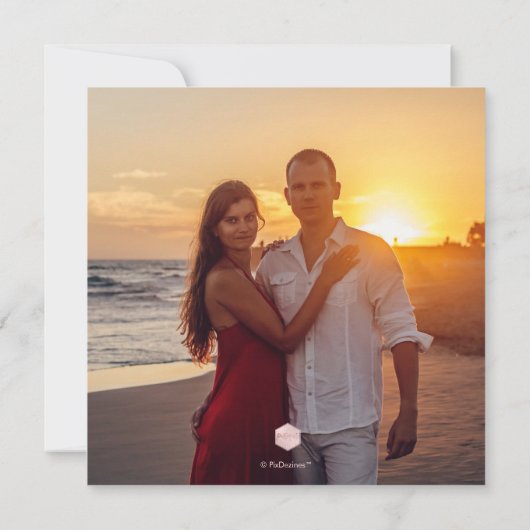 Elegant Save the Date Roos Gold Calligraphy Marble (Achterkant)